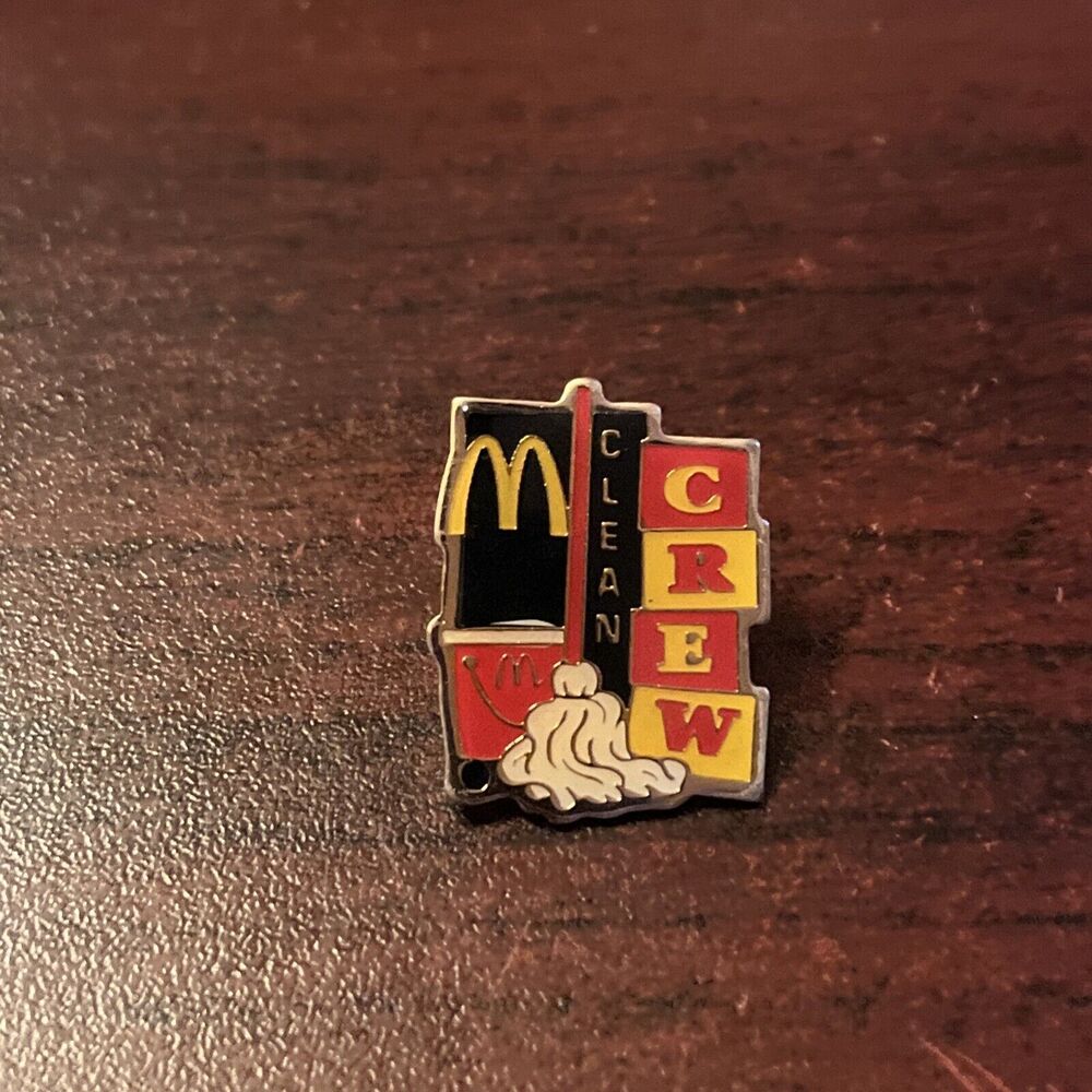 McDonald's Clean Crew Mop‎ Employee Lapel Hat Pin